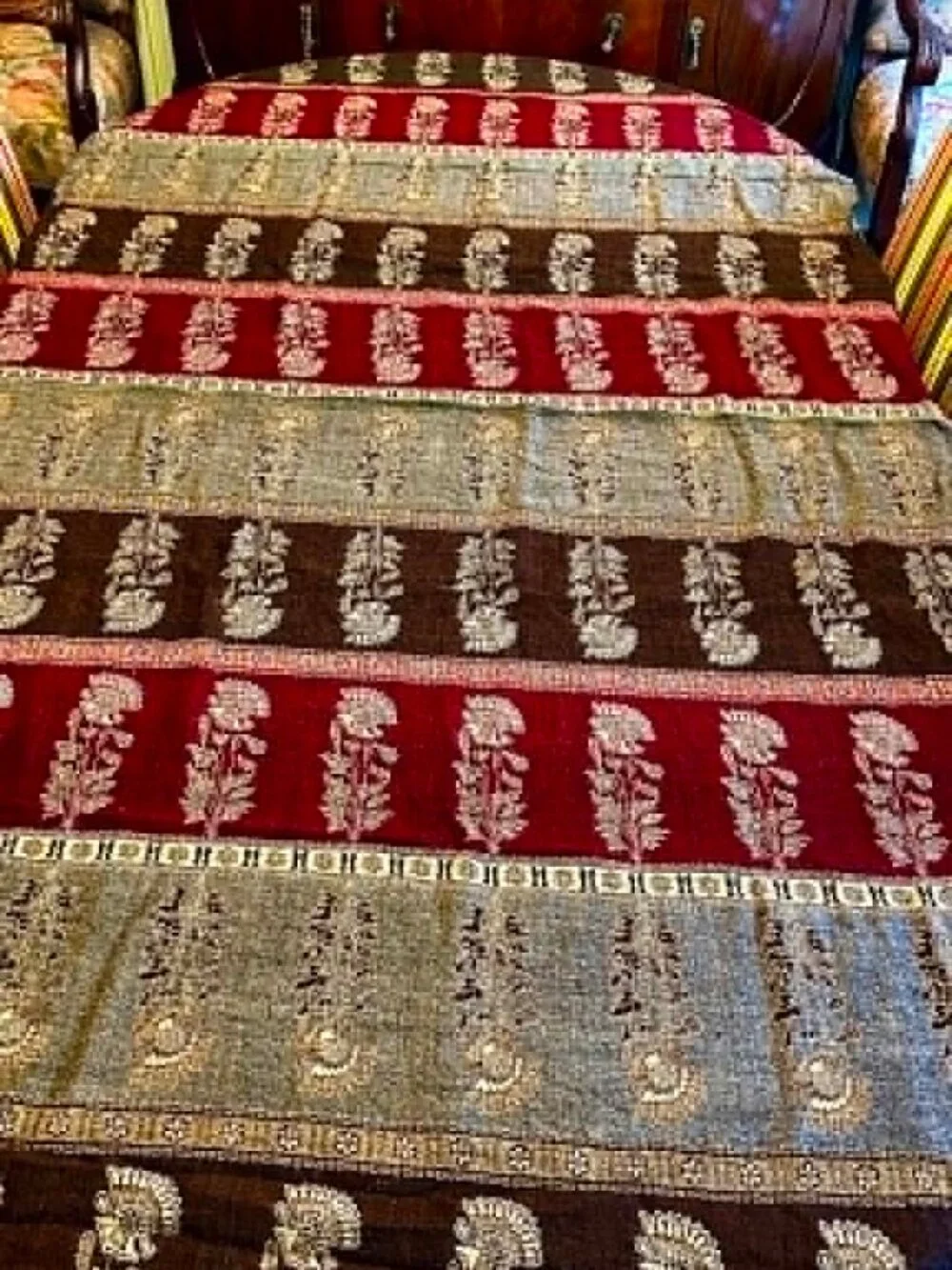 ALEXANDRA'S ACCENTS Vintage Pashmina Floral Tapestry Full Shawl Wrap Throw 78x40
